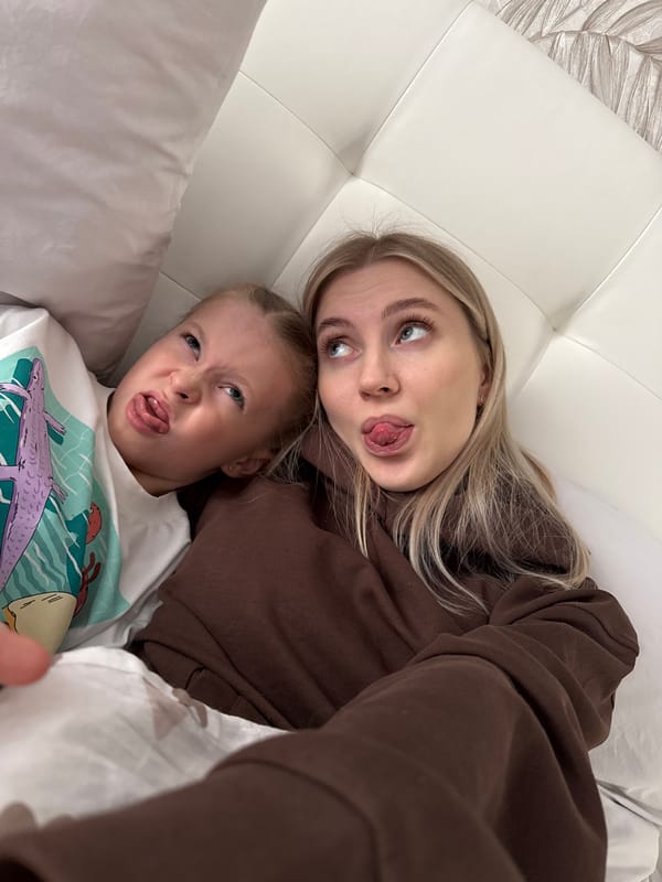 Mother and child resting together in Izhevsk apartment