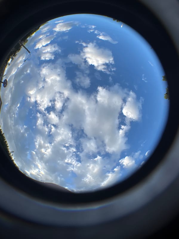Fisheye afternoon at a Saint Petersburg waterside staircase
