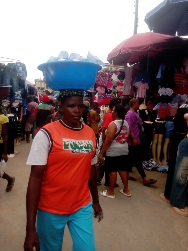 Daily life unfolds in Fegge Nigeria marketplace