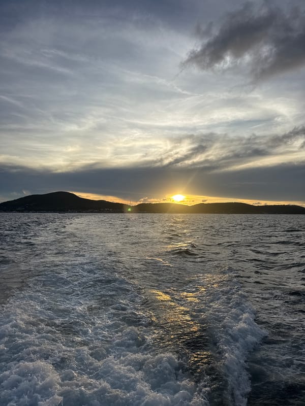 Sunset observed over ocean in Pattaya City, Thailand