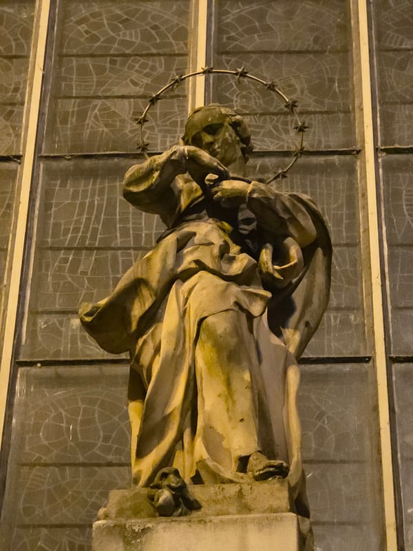 Nighttime photography documentation of Warsaw's historic Old Town district