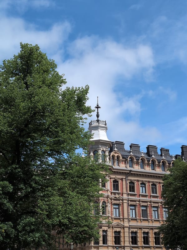 Helsinki landmarks and street life documented during sunny morning