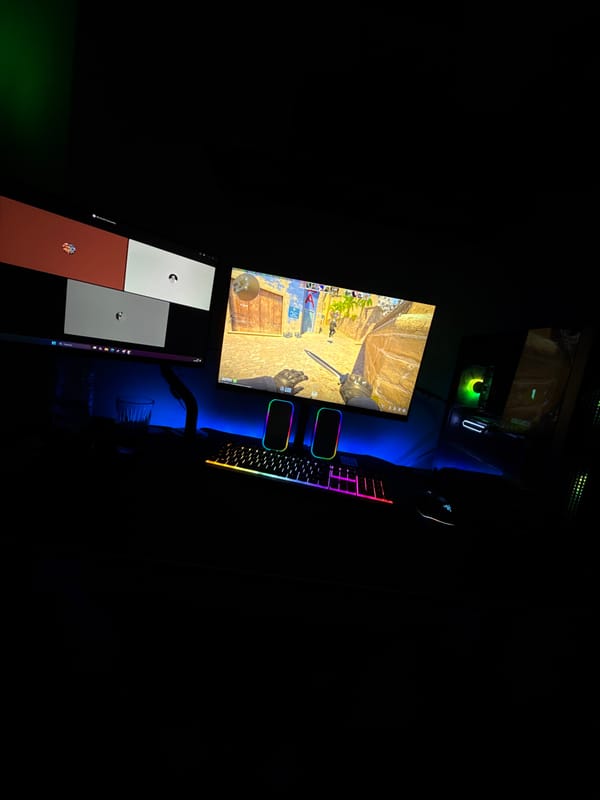 Gaming setup with FPS game observed in Shumen, Bulgaria