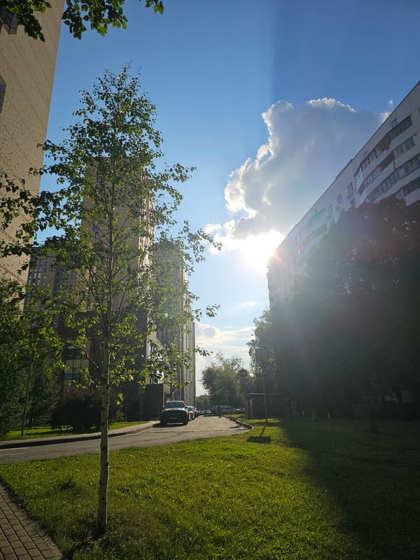 Moscow streets and skyline on a sunny July afternoon