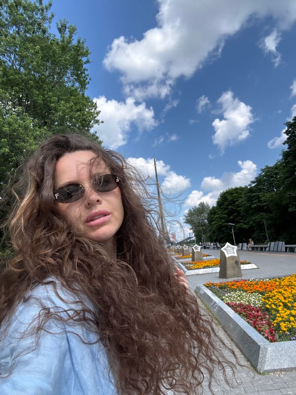 Exploring Moscow's space memorial monument on a summer morning