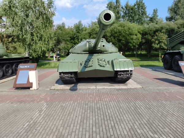 Soviet WWII military hardware on display at Chelyabinsk memorial