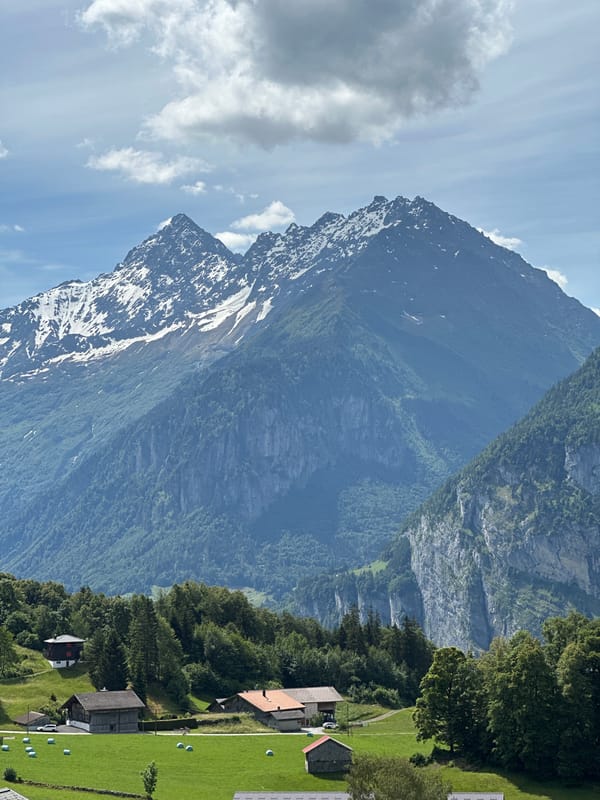 Tourist documents Swiss Alpine village scenery and local details