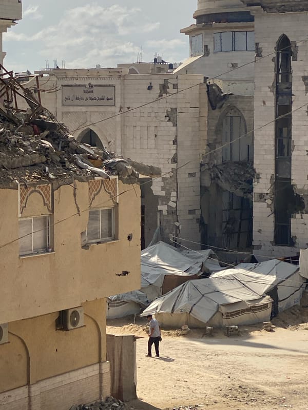 Morning scenes documented in Khan Yunis show damage, settlements