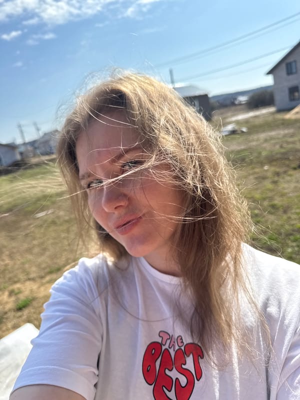Morning photo session documented in rural Russian settlement