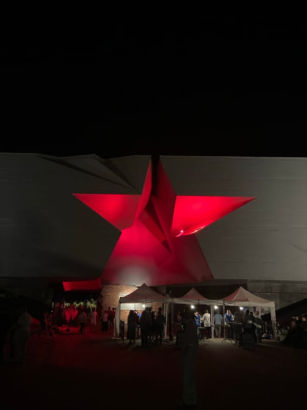 Victory Day night celebrations with tanks, monuments, and live concert