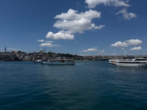 Istanbul's waterways on a clear June morning