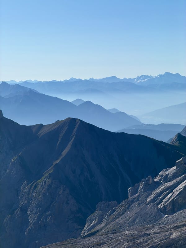 Layered Bavarian Alps ridgelines near Garmisch-Partenkirchen