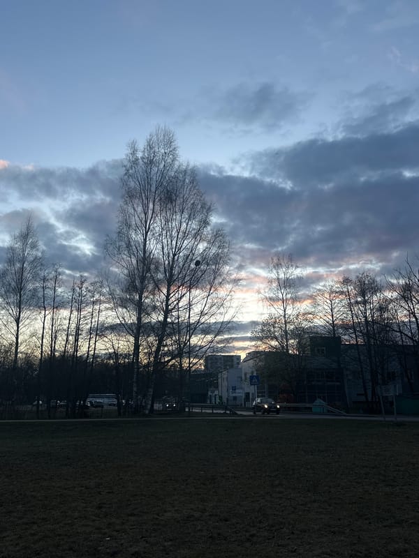 Evening landscape observed in Riga with cloudy skies