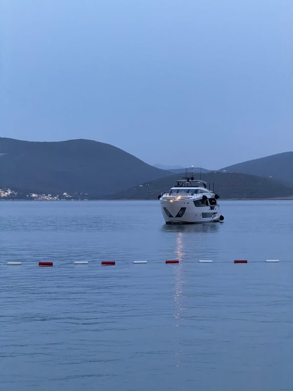 Yacht anchored near buoyed area in Glavaticici waters