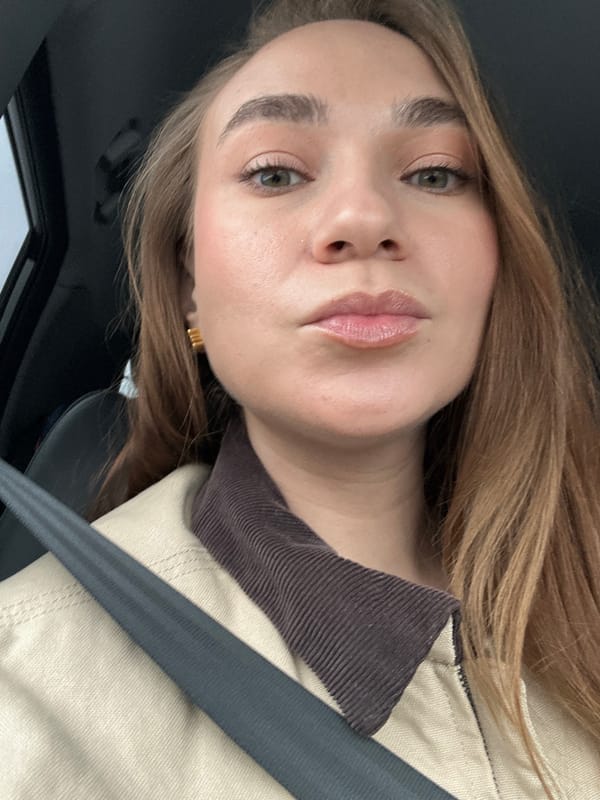Woman Takes Car Selfie in Bolgury, Russia