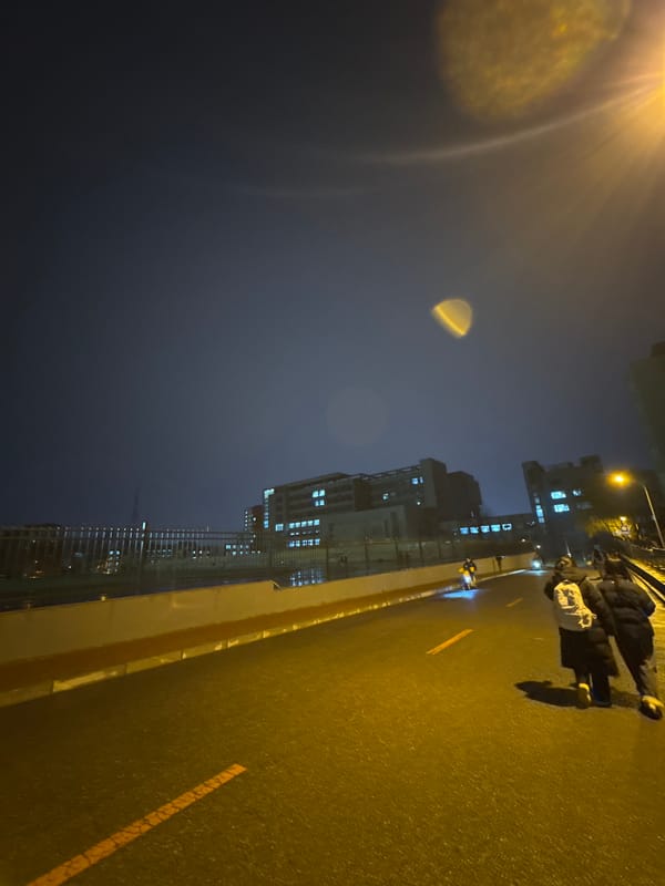Group gathers on illuminated street in Zhongtun, China