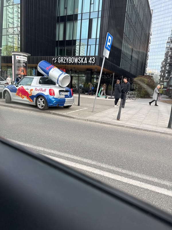 Red Bull promotional car spotted on Warsaw street