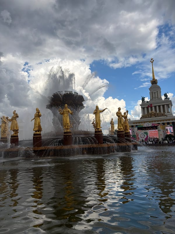 Afternoon wandering VDNKh's fountains, pavilions, and folk performances