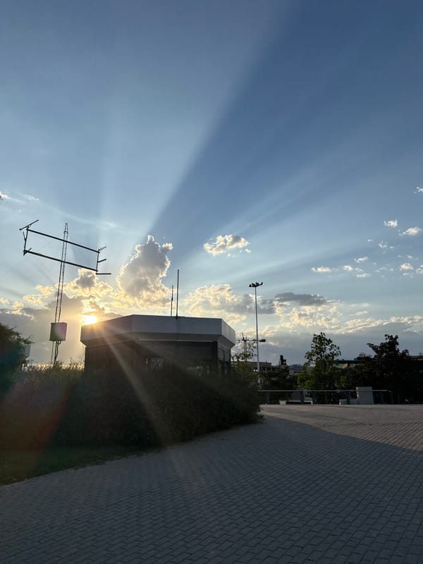 Golden hour stroll through Madrid's IFEMA business district