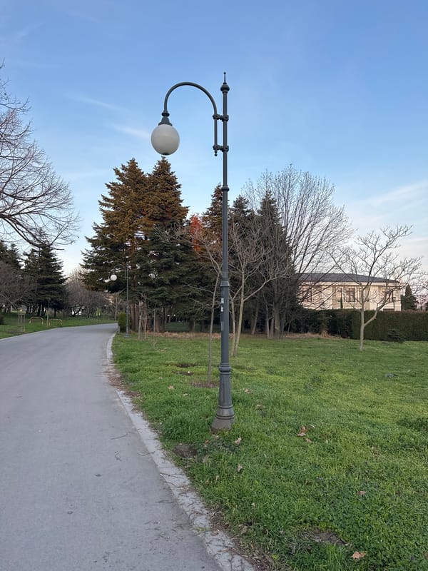Park pathway scene documented in Varna, Bulgaria