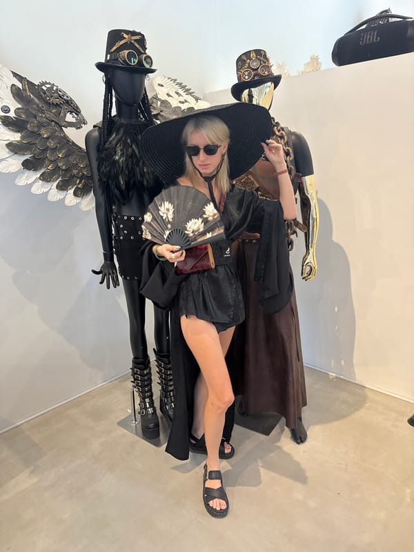 Tourist documents art installations and unique vehicles in Thailand