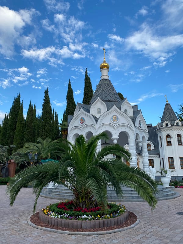Sochi's Archangel Michael Cathedral and its manicured grounds