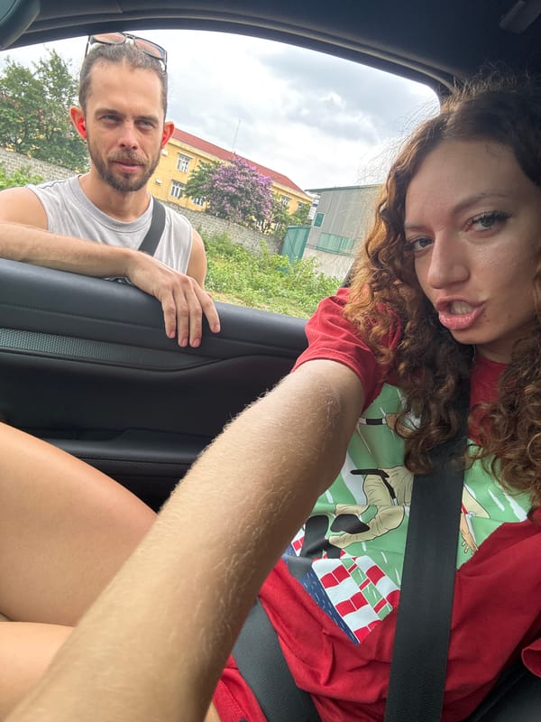 Couple Takes Car Selfies in Vietnam
