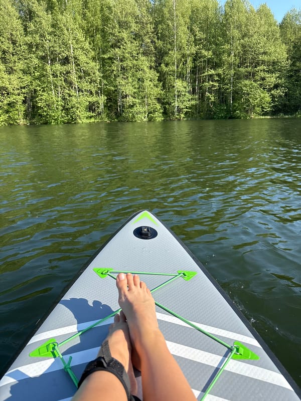 Paddleboarding session documented on Russian waters near Chernushka