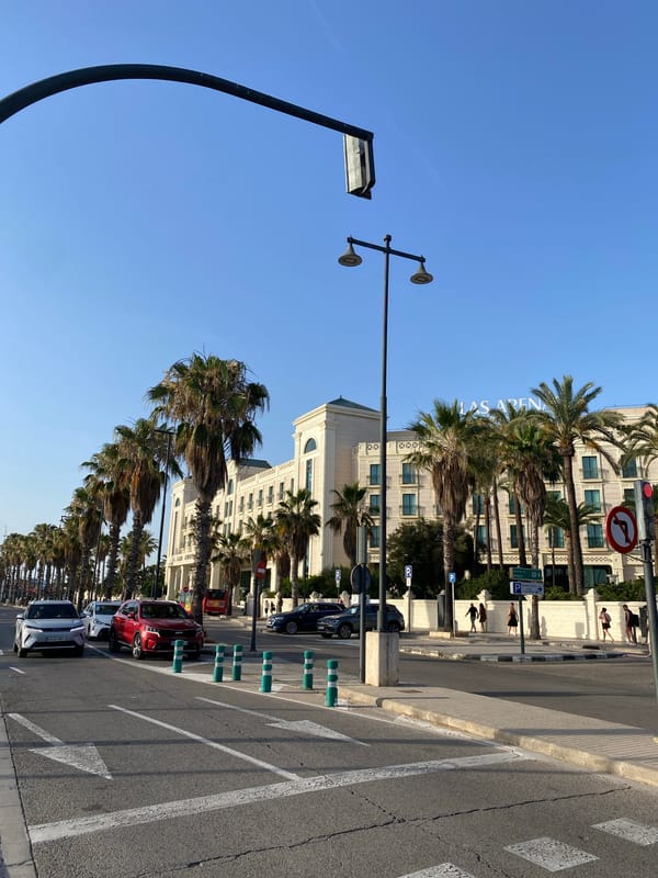 Valencia's beachside promenade on a sunny June evening