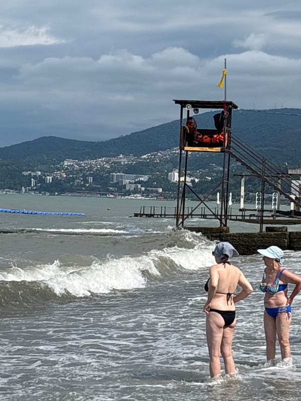 Sochi's Chkalovsky Beach on a breezy summer morning