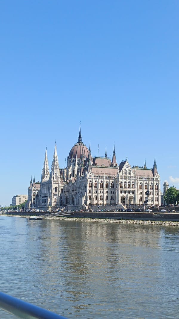 Tourist boat captures Parliament Building views on Danube River