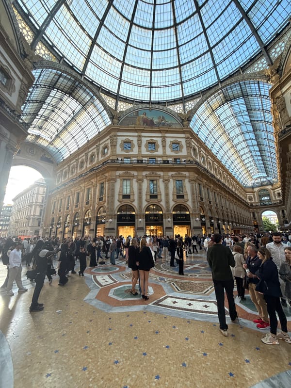 Visitors document bustling scenes at Milan's Galleria Vittorio Emanuele