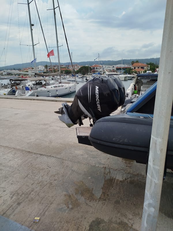 Morning marina scenes documented in Sithonia, Greece under cloudy skies