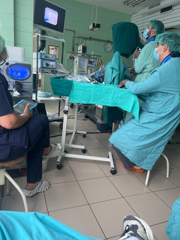 Surgical team at work in a Plovdiv operating room