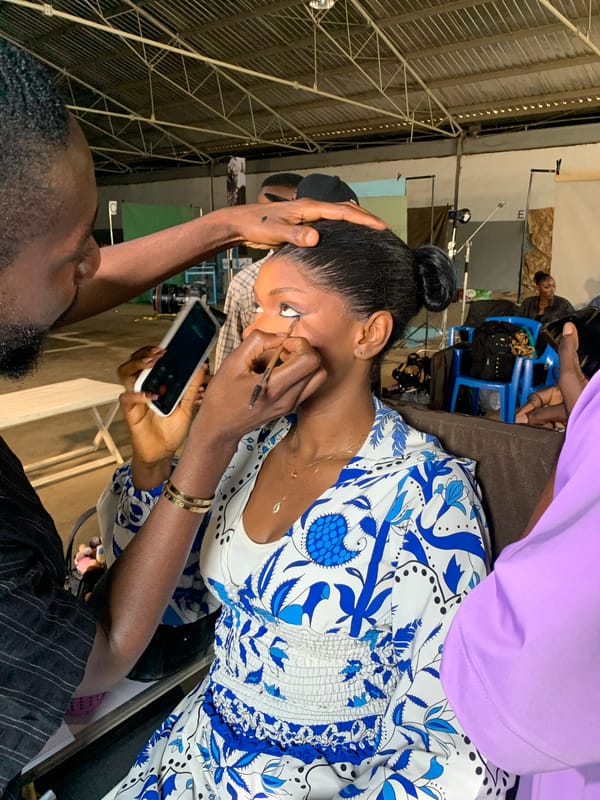 Behind the scenes at a studio shoot in Barakin Lerawi, Nigeria