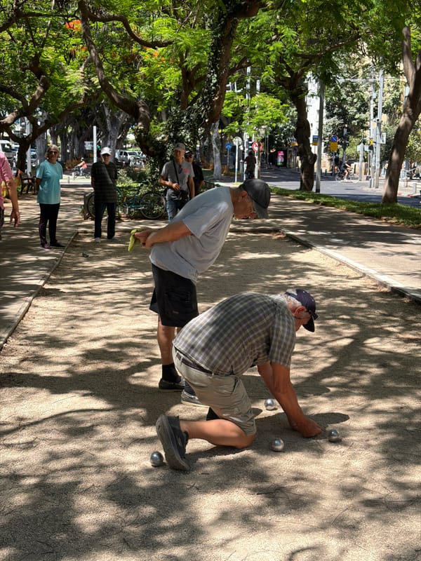 Tel Aviv city scenes: cafe service, cycling, walking, police