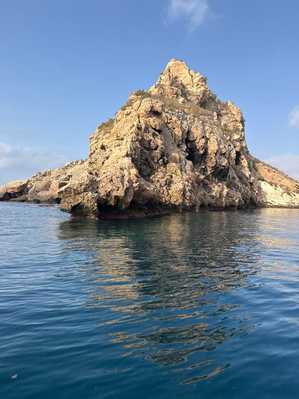 Rocky sea stacks and cliffs off the Águilas coast