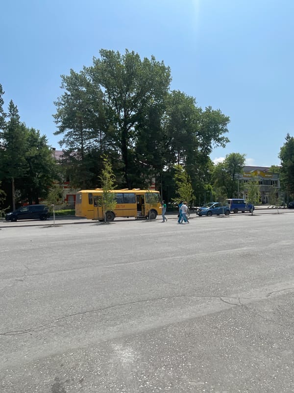 Sunny summer day on the streets of Spassk-Dalny, Russia