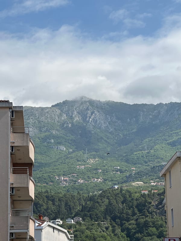 Mountain landscape observed near Budva urban area, Montenegro
