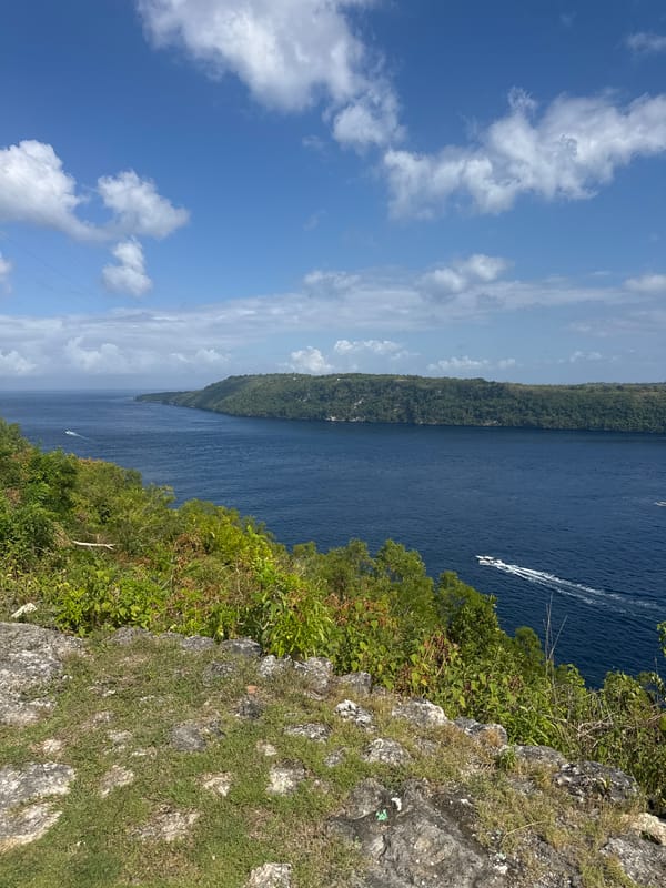 Cliffside temple and ocean views on Nusa Penida
