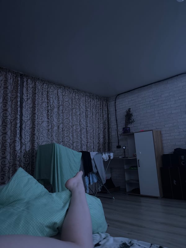 Couple shares quiet moment together in Chaikovsky bedroom