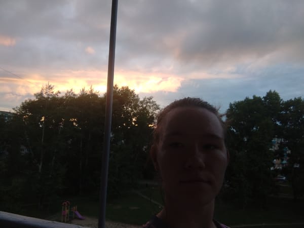 Sunset over Komsomolsk-on-Amur, July evening