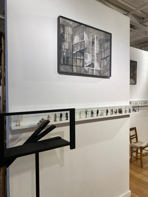 Moscow art gallery exhibition documented through visitor photographs