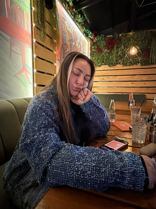 Evening cafe visit documented in Pernik, Bulgaria