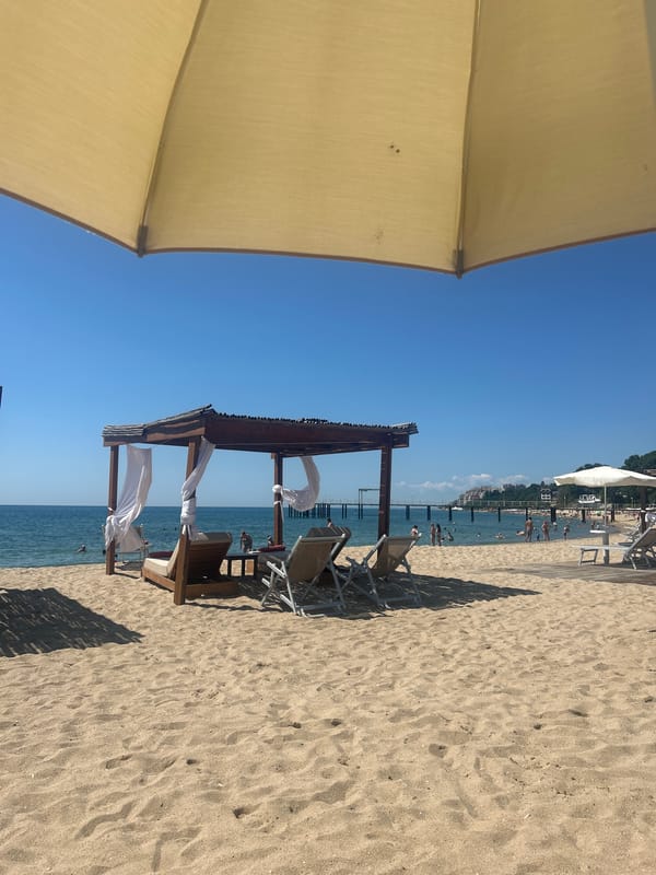 Sunny beach day on the Bulgarian Black Sea coast