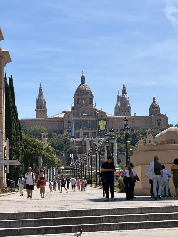 Barcelona's Montjuïc museum district documented during sunny afternoon visit