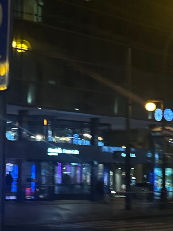 Nighttime Prague street scenes documented in 15-minute evening walk