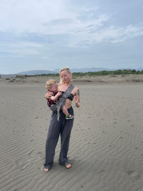 Woman with baby, young girl spotted in Montenegro landscape