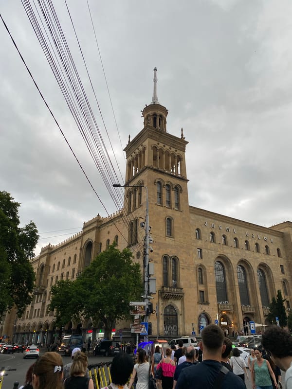 Street life and historic architecture in central Tbilisi