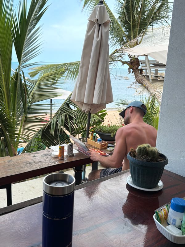 Quiet beach café moment on Ko Samui's shore